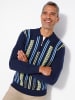 Sieh an! Polopullover in marine-zitrone-gemustert