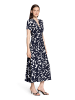 Betty Barclay Midikleid mit Raffung in Dunkelblau/Weiß