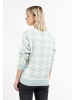 myMo Damen Strickpullover in Hellblau Wollweiss