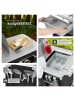 tectake Campingküche Luxus mit Aluminiumgestell und 4 Fächern  116 x 52 x 107 cm, schwar