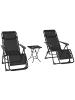 Outsunny Gartenliege Set in Schwarz 90L x 65B x 110H cm