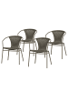 home24 Gartenstuhl Weston 4er-Set in Olivgrün