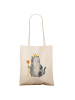 Mr. & Mrs. Panda Strandtasche Katze König ohne Spruch in Creme
