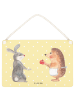 Mr. & Mrs. Panda Deko Schild Hase Igel ohne Spruch in Gelb Pastell