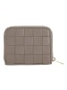 DuDu Woven Geldbörse Leder 10 cm in taupe