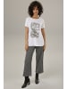 Aniston CASUAL Shirtbluse in weiß-helltaupe-dunkeloliv