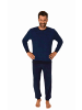 NORMANN langarm Frottee Pyjama Schlafanzug Bündchen - 70655 in blau