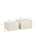 SalesFever Couchtisch 2er-Set quadratisch aus MDF mit Travertinoptik in Beige