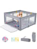 COSTWAY 127 x 127 cm Laufstall Baby faltbar in Anthrazit