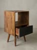 KADIMA DESIGN Retro Nachtkonsole REPA / Sheesham-Holz Nachttisch mit Schublade