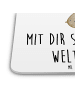 Mr. & Mrs. Panda Bierfilz Otter Kopfüber mit Spruch in Weiß