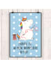 Mr. & Mrs. Panda Print Einhorn Näherin mit Spruch in Blau Pastell