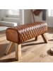 KADIMA DESIGN Sitzbank Echtleder / Massivholz 89x46x35 cm Leder Modern Turnbock