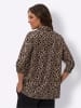 Sieh an! Longbluse in camel-schwarz-bedruckt