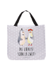 Mr. & Mrs. Panda Tote Bag Pinguin Heirat mit Spruch in Grau Pastell