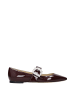 Jimmy Choo Rot Leder Ballerina Flache Schuhe