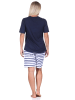 NORMANN kurzarm Shorty Schlafanzug Top Leuchturm - 72907 in marine