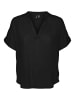 Vero Moda Top Casual Splitneck Bluse in Schwarz