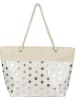 styleBREAKER Strandtasche in Beige-Silber