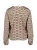 Zero  Satin-Bluse mit Print. in Cream/Brown
