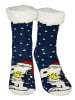 Snoopy Peanuts Snoopy Hüttensocken Haussocken Kuschelsocken Wintersocken in blau/weiß