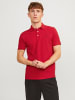 Jack & Jones Polo Shirt JJEPAULOS Sommer Hemd Kragen Pique Cotton in Rot-2