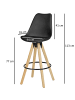 KADIMA DESIGN 2er Set Barhocker LIMA Retro Design Kunstleder Holz mit Lehne