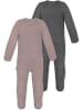 Normani Outdoor Sports 2x MERINO Babystrampler Levin in Rosa/Anthrazit