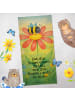 Mr. & Mrs. Panda Badehandtuch Hummel Blume Design mit Spruch in Gelb Pastell