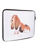 Mr. & Mrs. Panda Notebook Tasche Hund Basset Hound ohne Spruch in Weiß