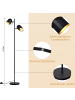 ZMH Stehlampe 2-flammige E14 in schwarzgold Metall