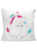 Mr. & Mrs. Panda Sofa Kissen Einhorn Mitteilung ohne Spruch in Weiß