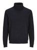Jack & Jones Rollkragenpullover aus Feinstrick mit Logo-Patch in Navy