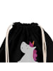 Mr. & Mrs. Panda Beutelrucksack Einhorn Koffer mit Spruch in Schwarz