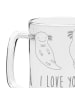 Mr. & Mrs. Panda Gravur Bierkrug Axolotl Liebe mit Spruch in Transparent