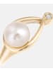 Diamant L'éternel Ring aus 375 Gelbgold mit 0.01 Karat Diamant mit Perle