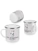 Mr. & Mrs. Panda Becher Emaille Panda Beste Sitznachbarin der We... in Grau Pastell
