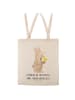 Mr. & Mrs. Panda Shopping Tasche Hase Küken mit Spruch in Creme