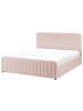 Beliani 2-tlg Doppelbett LUNAN in Rosa/Schwarz