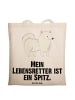 Mr. & Mrs. Panda Tote Bag Spitz Lebensretter mit Spruch in Creme