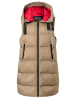 Timezone Puffer-Weste lang Kapuze wasserabweisend ultraleicht in Beige
