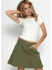 SASSYCLASSY Jeans Rock mit Volant in Khaki