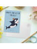 Mr. & Mrs. Panda Wanddeko Orca Zylinder mit Spruch in Blau Pastell