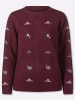 Sieh an! Ajour-Pullover in bordeaux