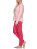 NORMANN Lange Pyjama Schlafanzug Rundhals und Eulen - 80046 in rosa