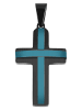 Adeliás Unisex Anhänger – Kreuz Kreuzanhänger aus Edelstahl in blau