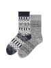 Occulto 2er Pack Norweger Socken Lumi in Grau-Navy