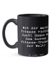 Mr. & Mrs. Panda Tasse Spruch Fitness-Trainer Dank mit Spruch in Schwarz