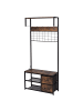 relaxdays Garderobenständer "Industrial" in Braun/ Schwarz - (B)80 x (H)176 x (T)30 cm