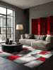 KADIMA DESIGN Kurzflorteppich Patchwork pflegeleicht Wohnzimmer Schlafzimmer Flur in Rot